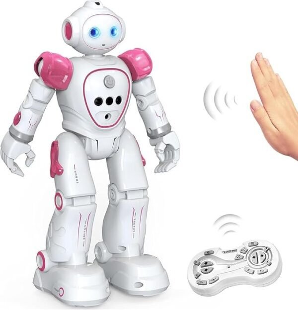 RC Robot Toy, Moving, Pink, Children's Toy, Sing, Dance, Rechargeable, Hand Vibration Control, Infrared Controller, Birthday Gift for Girls