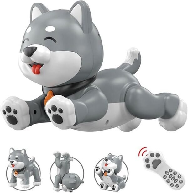 Robot Dog Toy, Moving, Multifunctional, Infrared Remote Control, Music, Dance, Touch Response, Simple Programming, USB Charging, For Boys, Birthday Gift, Elementary School Student (Hasky)