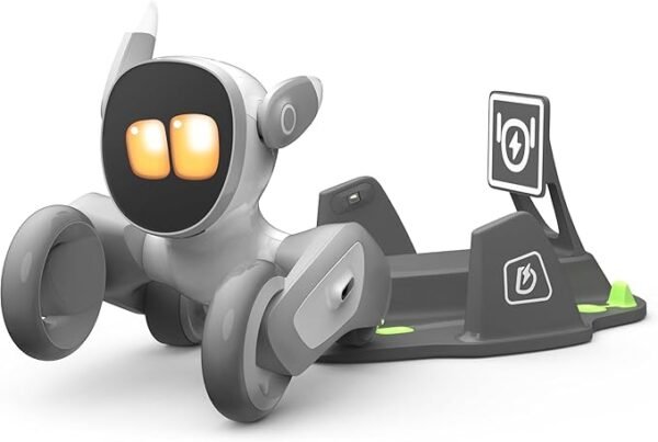 Loona Robot Pet Dog ChatGPT-4o Smart AI Companion Voice & Gesture Control, Real Time Interaction Robot Toy, Home Monitoring for Kids - with Charging Dock