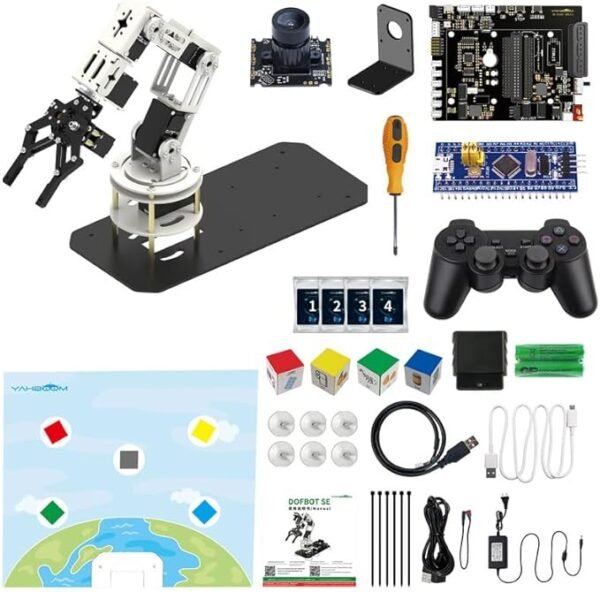 Yahboom Robot Arm 6DOF AI Intelligent Programming Visual Recognition Function Face Recognition Color Recognition Intelligent Gripping PC Computer Control Handle Control Robot Ros Robot Provides