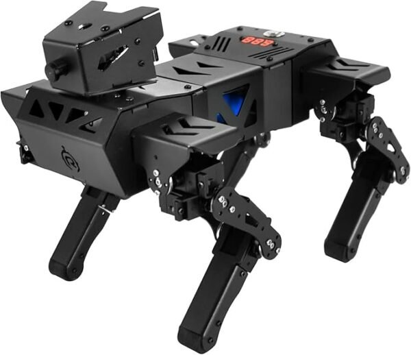Bionic Robot Dog Kit, 12 DOF Programmable Metal STEM Learning Toy, Bionic Fun Action, Camera Servo, RC Control, Open Source Educational Project for Teens and Adults (ESP32 Basic Kit)
