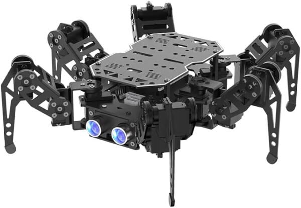 miniHexa 18DOF Hexapod Robot for Arduino Programming, Spider-like Walking, Crawling Movement, Self-balancing, AI Vision, Voice Control, Color Recognition, Target Tracking, Obstacle Avoidance, STEM