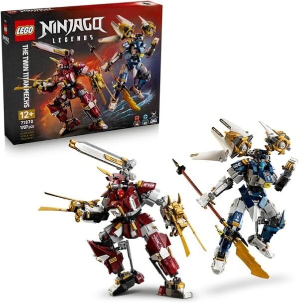 Lego Ninjago Legends 71870 Titanium Mech Twin Set Toy Birthday Present Blocks Boys Girls Children 12 Years Old 13 Years Old 14 Years Old Elementary School Competition Robot Pretend Play Figure Goods