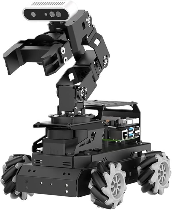 HIWONDER ROS2 Robot Car with ChatGPT Large AI Models, 6DOF Robotic Arm SLAM Mapping Navigation AI Vision Voice Control Scene Understanding ROS Education, LanderPi Advanced Kit Without RaspberryPi