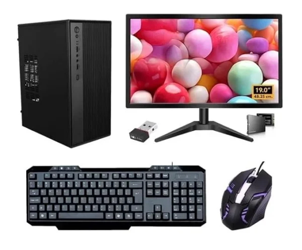 AdaOne AIO-ZX28 Desktop Computer Set with Core i5 4th, 12GB RAM, 128GB SSD, 500GB HDD, 19″ Monitor, Keyboard & RGB Mouse, WiFi, Windows 10 (12-128-500GB)