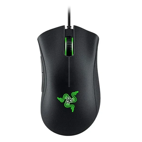 Razer DeathAdder Essential Wired Gaming Mouse I Single-Color Green Lighting I 6400DPI Optical Sensor- Black – RZ01-03850100-R3M1